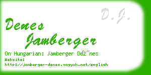 denes jamberger business card